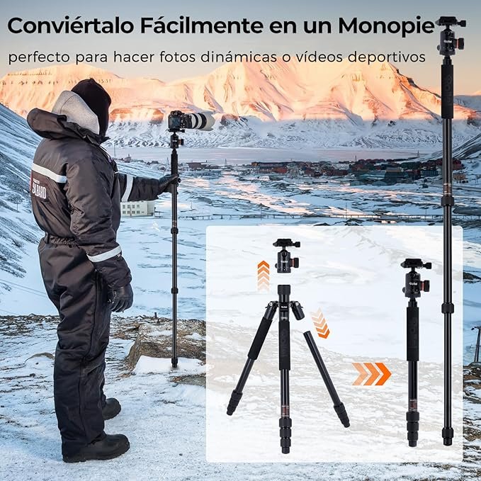 Opiniones Rollei C5i Tripode Camara Nergo, 156cm - Trípode Cámara Reflex de Viaje Ligero de Aluminio - Carga Max. 8kg - Fotografía Profesional - Accesorio Indispensable - Compra Ahora