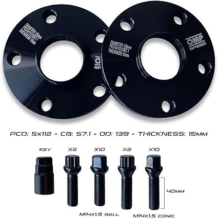 Separadores OMP Speed de 15mm de grosor para PCD 5x112 - Pack de 2 unidades - Opiniones y características.
