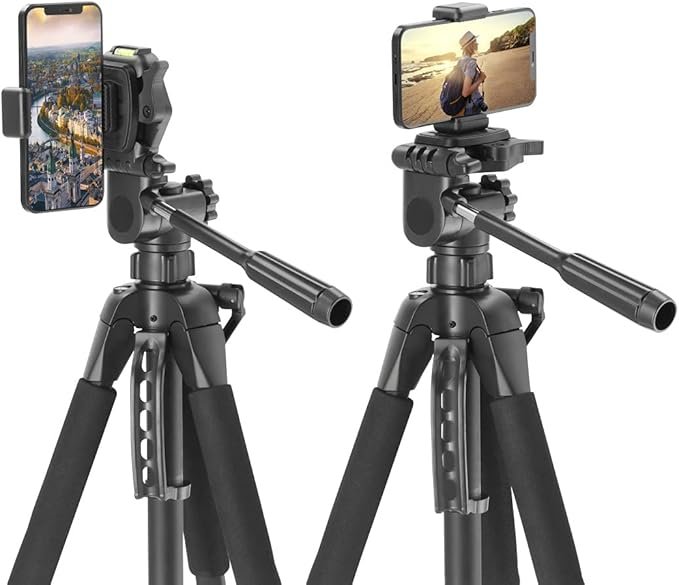 Opiniones Hama Trípode para cámara Action 165 3D: trípode compacto con soporte para teléfono móvil, altura de 61 – 165 cm.