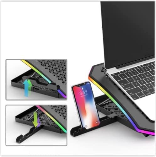 Soporte para portátil ventilado RGB Spirit of Gamer Airblade 1200 - Opiniones y características - 6 ventiladores silenciosos - Ideal para portátiles de 10 a 17 pulgadas.