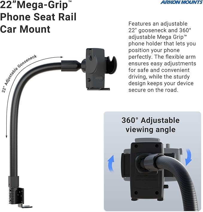 Soporte de teléfono para coche o camión Arkon Asiento Rail o Suelo - Opiniones y comparativa.