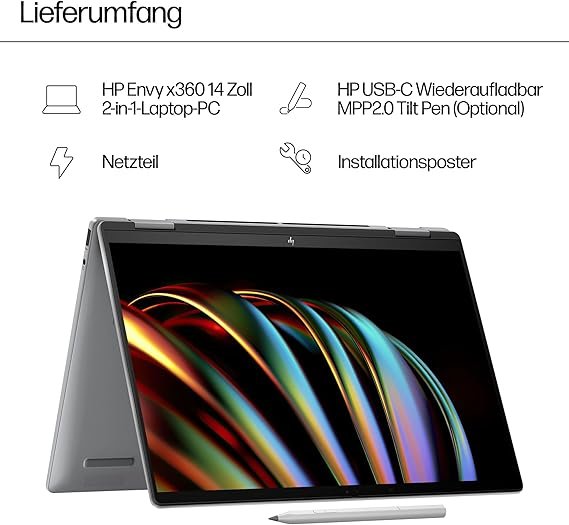 HP ENVY x360 14-fc0175ng 14" 2.8k OLED Touch, Intel Core Ultra 7 155U, 16GB RAM, 512GB SSD, Windows 11 - Opiniones, Características y Precio en [Año actual]