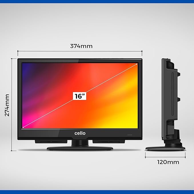 El mejor TV portátil para camping con DVD integrado: Cello C1624F 12V. ¡Compra ahora!