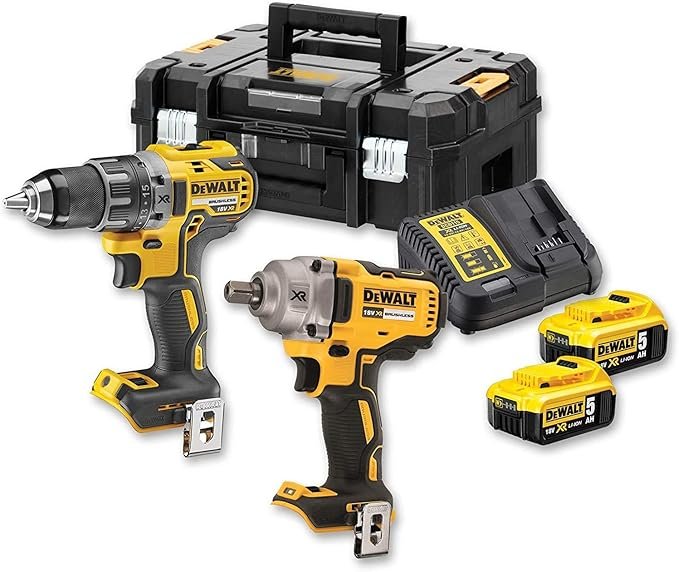 DEWALT DCK2077P2T - Juego de Taladro-Destornillador (DCD791), Llave Impacto (DCF894), Batería de litio de 18 V (2 baterías de 5 Ah) y Maletín TSTAK II - Opiniones y Análisis 2021 - Producto Recomendado
