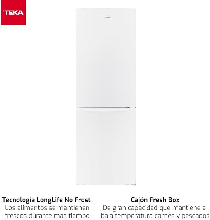 Teka RBF 3420 - Frigorífico Easy 185 cm, 327 L, Fast Cooling, Long Life No Frost, Control Electrónico, Cajón Fresh Box, Iluminación LED, Congelación Rápida - Opiniones y descripción del producto.