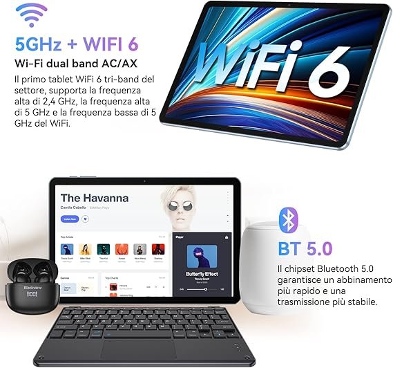 Blackview 10,1 Pulgadas Tab 8 Android 12 Tablet táctil con 5G/2,4G WiFi 6 Quad-Core, 7GB RAM + 64GB ROM - Opiniones y características del producto