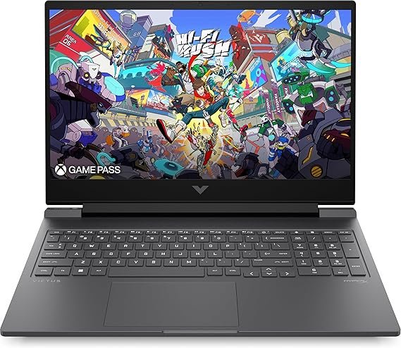 Imagen de alta calidad del portátil HP VICTUS 16-s1175ng con pantalla de 16.1" FHD IPS 144Hz, procesador AMD Ryzen 7 8845HS, 32GB de RAM, 1TB de almacenamiento SSD, gráficos RTX 4070 y sistema operativo FreeDOS.