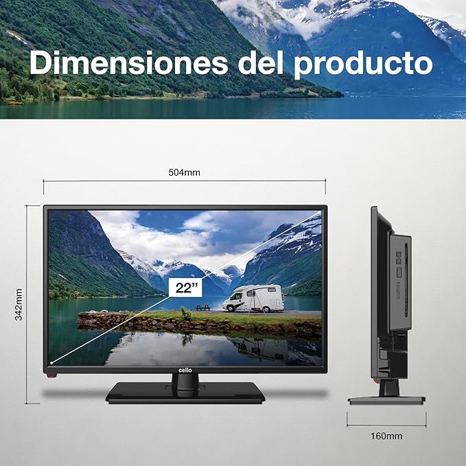 Imagen de TV 12V para caravana Cello C2220FMTRDE de 22 pulgadas con DVD integrado