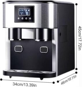 Trituradora de hielo eléctrica de 1,8 L - Máquina para hacer cubitos de hielo y dispensador de agua de encimera - ¡Consigue 16 cubitos de hielo en solo 9 minutos!