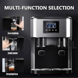 Máquina de Hielo de mostrador, 3 en 1 - Pequeña máquina eléctrica para Hacer Hielo y triturar Hielo - 150 W con depósito de Agua de 1,8 L - 16 Cubitos de Hielo.