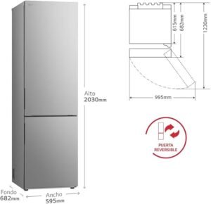 Frigorífico Combi Serie 200 Door Cooling+ Inox Antihuellas - Opiniones clasificación D 2.03m 419L