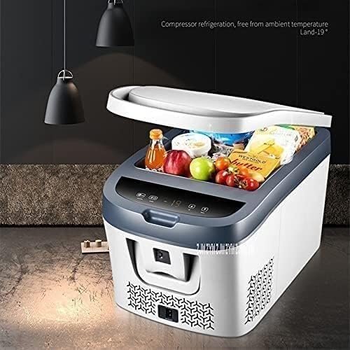 Mini refrigerador de una puerta para coche y hogar, con compresor de doble uso y control de temperatura con pantalla táctil. Perfecto para mantener tus alimentos frescos en tus viajes.