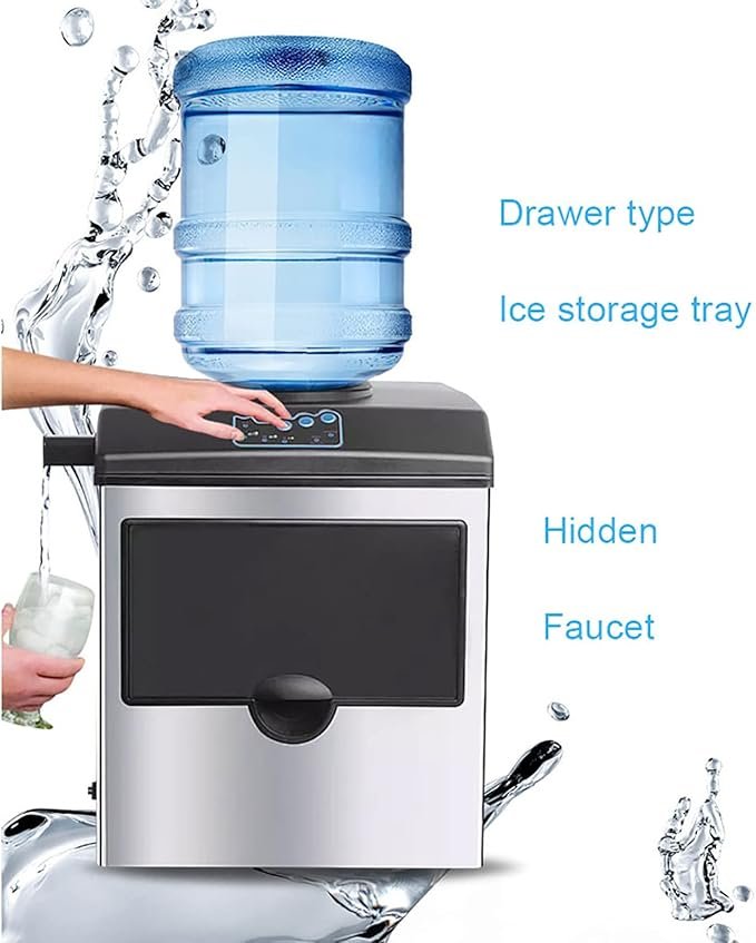 Máquina para Hacer Hielo En Agua 2 En 1 - Opiniones SmPinnaA: Descubre la mejor Máquina para Hacer Cubitos De Hielo Automática Diaria De 55 Lb/25 Kg con Dispensador De Agua.¡Haz hielo de forma rápida y sencilla!