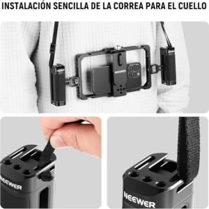 NEEWER Soporte de Video para Smartphone con cordón de Doble Agarre, Ranura de Clip para micrófono - Opiniones y Características del Producto