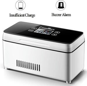"Refrigerador de insulina BTURYT - Mantén tus medicamentos seguros y frescos en todo momento con este refrigerador eléctrico. ¡Compra ahora tu refrigerador de insulina USB de alta calidad!"