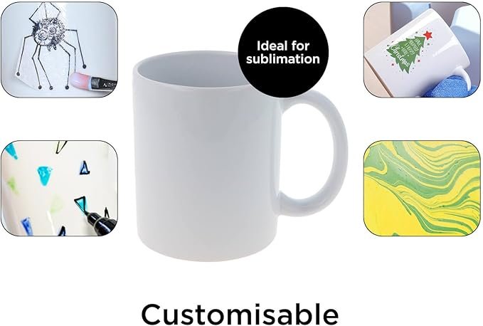 Taza de cerámica blanca personalizable INNSPIRO 325ml: ideal para creativos y emprendedores. ¡Hazla tuya ahora! ?? #tazasceramicas #personalizables #tazapersonalizada