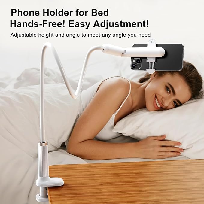 Soporte de teléfono de cuello de cisne para cama, soporte de teléfono flexible para escritorio - Comodidad y practicidad a tu alcance