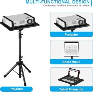 Trípode para proyector de 23.5 a 46.5 pulgadas, soporte de trípode para laptop de altura ajustable con soporte de teléfono de cuello de cisne - Opiniones y precio, envío rápido. ¡Aprovecha esta oferta!