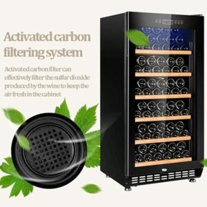 Refrigerador de vino y bebidas con control de temperatura digital | Refrigerador de cerveza de puerta francesa | Refrigerador de bebidas independiente con memoria digital.