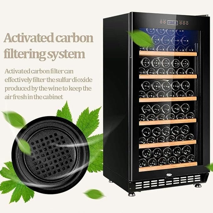 Refrigerador de vino y bebidas con control de temperatura digital | Refrigerador de cerveza de puerta francesa | Refrigerador de bebidas independiente con memoria digital.