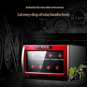 Mini Enfriador de Vino de 8 Botellas, refrigerador de Bodega termoeléctrico de encimera, Control de Temperatura táctil.