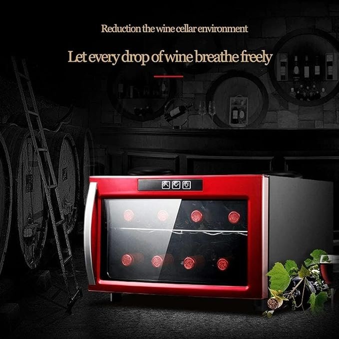 Mini Enfriador de Vino de 8 Botellas, refrigerador de Bodega termoeléctrico de encimera, Control de Temperatura táctil.