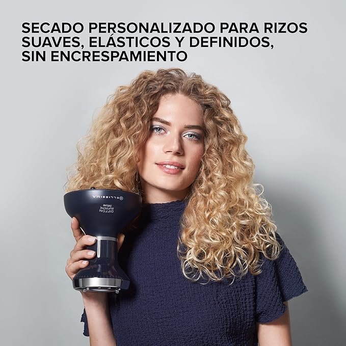 Difusor de aire caliente para rizos en cabello natural.