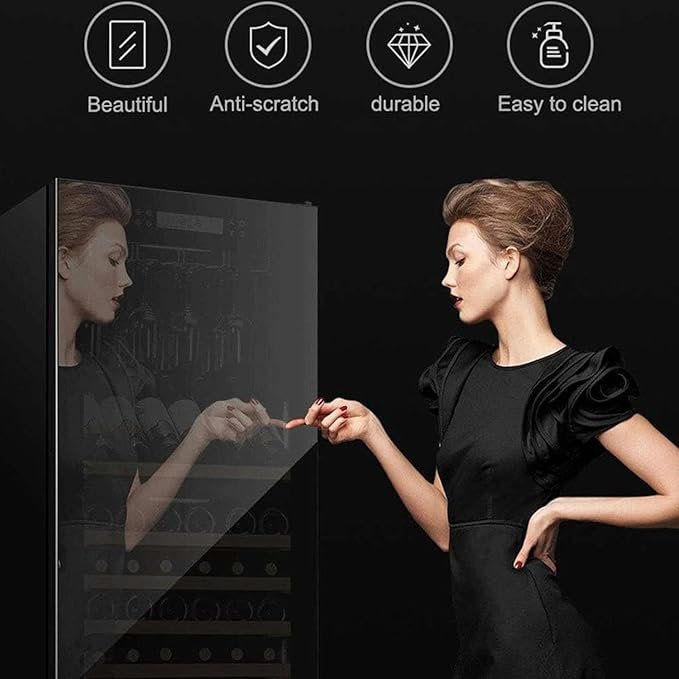 Enfriador de Vino Refrigerador de Bebidas 48 Botellas Cerveza Soda Refrigerador de Bodega Enfriador Independiente Acero Inoxidable y Funcionamiento silencioso.