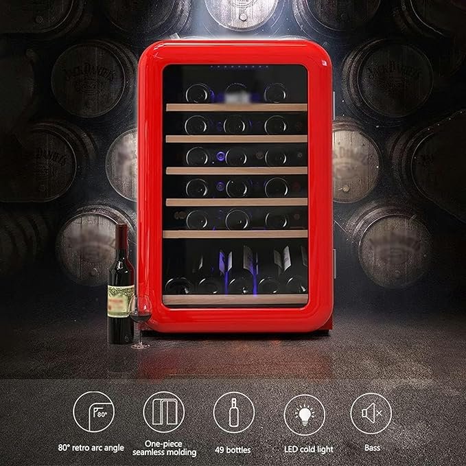 Mini refrigerador de 115 litros ideal para bodegas de vino - Mantén tus bebidas a la temperatura perfecta de 4 ? a 22 ? en todo momento. ¡Consíguelo ahora!