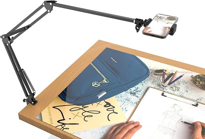 Soporte Largo para trípode Superior para iPhone Webcam Luz de Anillo, Cuello de Cisne Brazo del Teléfono de Escritorio - ¡Obtén una visión perfecta con este increíble soporte de trípode para tu iPhone, cámara web y luz de anillo! El cuello de cisne ajustable te permite colocar tu teléfono en la posición perfecta para tus necesidades, ya sea para streaming, videollamadas o creación de contenido. ¡Haz que trabajar desde casa sea más fácil y cómodo con este soporte de teléfono de escritorio!