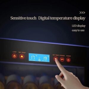 Refrigerador de Bodega de Vino de 188L QPZMALSKY - Enfriador de Vino Tinto/Blanco de 5-22 °C, Control táctil, Pantalla de Temperatura Digital Led. ¡Conserva tus vinos de forma óptima!