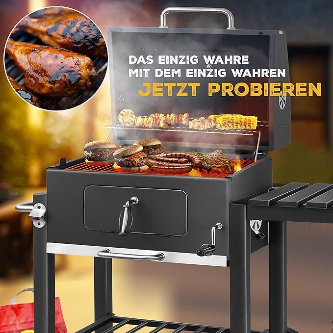 Barbacoa KESSER® | Parilla de Carbón con Carrito Grill y Termómetro | Acero Inoxidable | Opiniones y Valoraciones | Comprar online