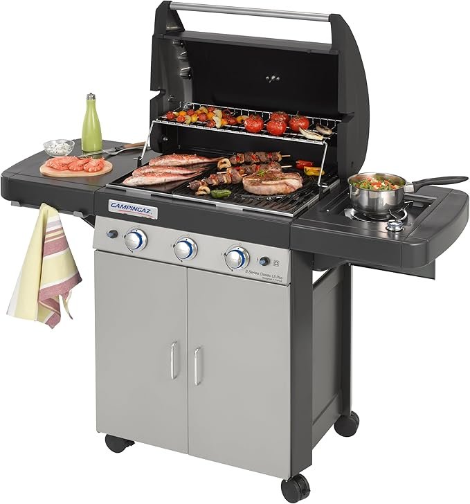 Barbacoa Campingaz 3 Series Classic LS Plus con 3 quemadores de acero inoxidable y asador lateral