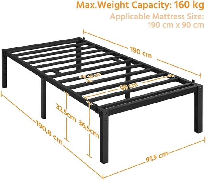 Bastidor de Cama Metálico Yaheetech con Listones de Acero - Opiniones y Espacio de Almacenamiento Bajo