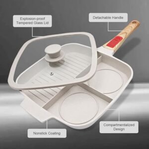 Sarten Parrilla Bobikuke con Mango Extraíble y Tapa - 3 en 1 Grill Asador con Rayas 28 x 24 cm - Opiniones y Reviews