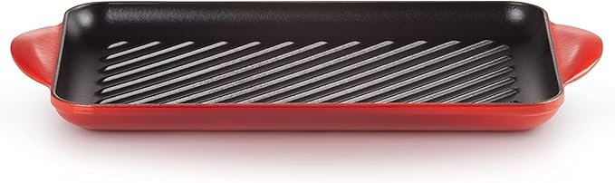 Le Creuset Parrilla rectangular grill de hierro fundido, 32 cm, Cereza - Opiniones y reseñas. La mejor parrilla para tus asados. ¡Compra la tuya hoy mismo!