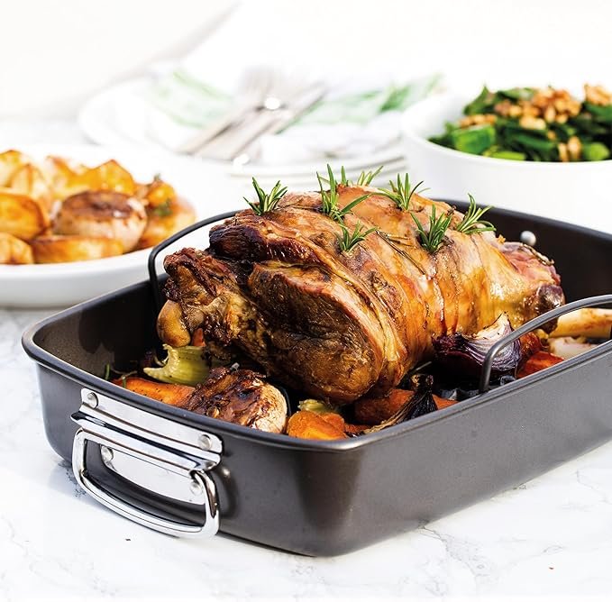 Fuente de asar con rejilla antiadherente para horno y vitrocerámica - Opiniones MasterClass. ¡Resistente y libre de PTFE, PFOA y BPA!