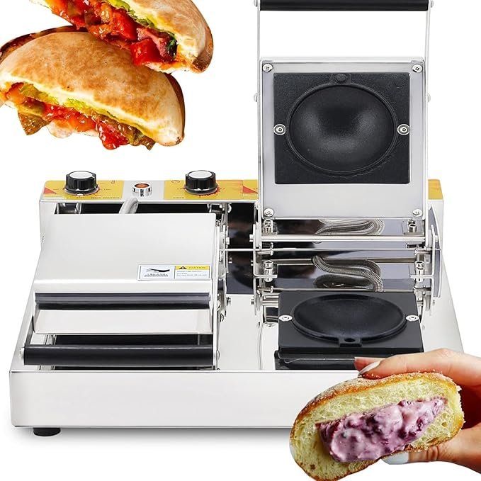 Máquina para Hacer Hamburguesas con Helado de Dos Cabezales y panecillos de rosquilla - Opiniones y precio.