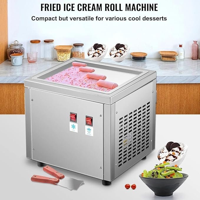 Máquina comercial para hacer helados salteados de acero inoxidable con bandeja cuadrada de 32 x 26cm - Opiniones y más - ¡Descúbrela aquí!