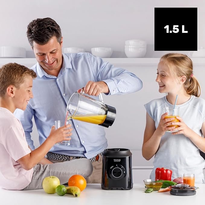 Opiniones Taurus - Batidora de Vaso Prior Glass | 1500W | 2 Velocidades + TURBO | Cuchillas 4 Filos Extraíbles | Reseñas y opiniones de clientes.