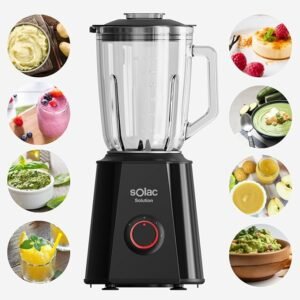 Opiniones Solac - Batidora de vaso Solution BV6785 1500W, Jarra cristal graduada 1.5L, Cuchilla de acero inoxidable con 4 filos.