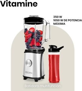 Opiniones ZEEGMA Vitamine Batidora Multifunción 4 en 1 1050 W (350W potencia nominal) con Jarra 1 L - Producto de alta calidad para tu cocina. ¡Descubre la potencia y versatilidad de esta batidora multifunción!