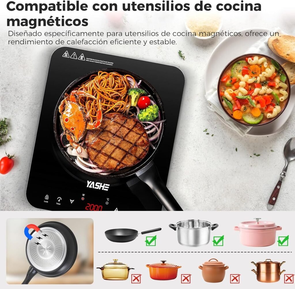 Placa de inducción portátil - Opiniones y valoraciones - Producto de cocina eficiente y portátil