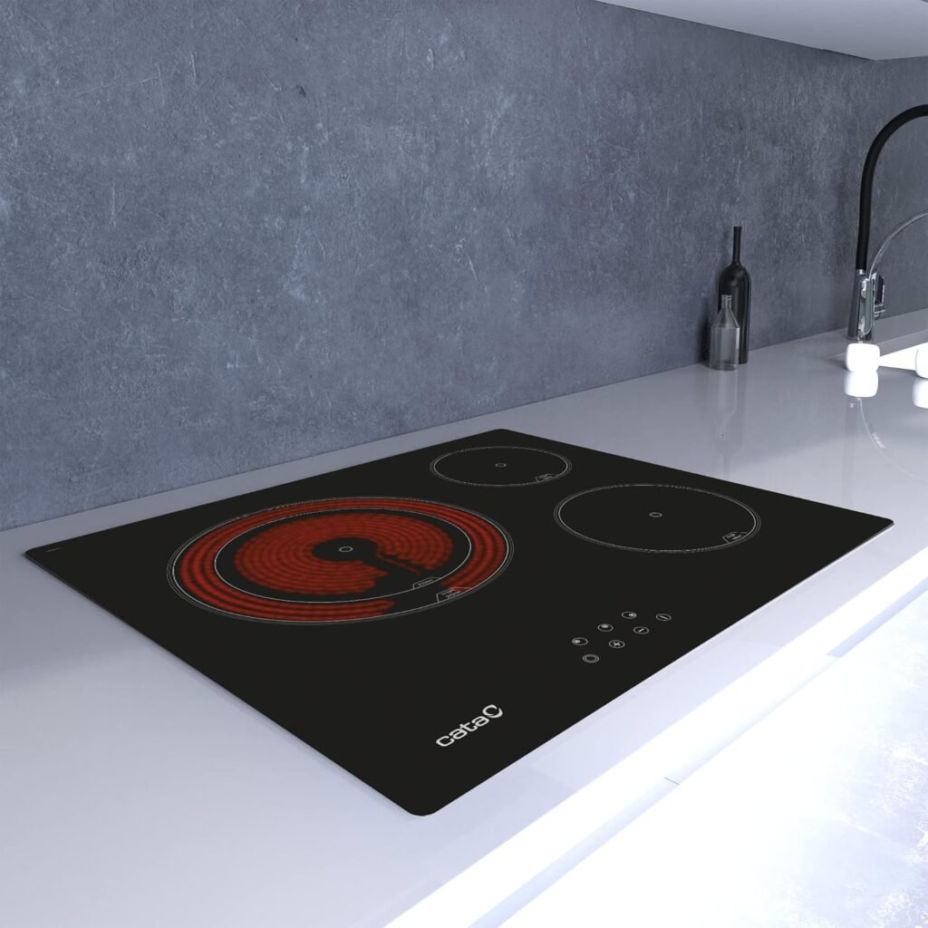 Opiniones Cata Placa Vitrocerámica Modelo TD 6003 BK/A 3 Zonas de Cocción High Light