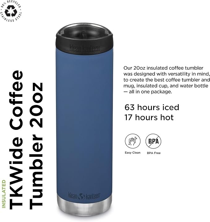 Botella Klean Kanteen TKWide 20oz (con tapa de café) - Opiniones y Mejor Precio - Unisex