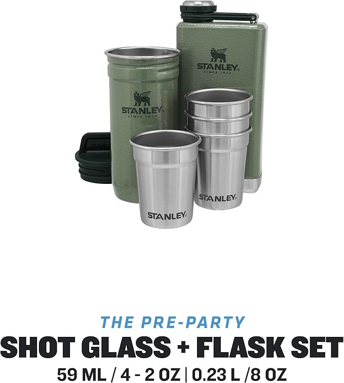 Stanley Adventure Pre-Party Vasos de Chupito + Petaca Set Hammertone Green - Acero Inoxidable Sin BPA, opiniones y más. ¡Descúbrelo aquí!