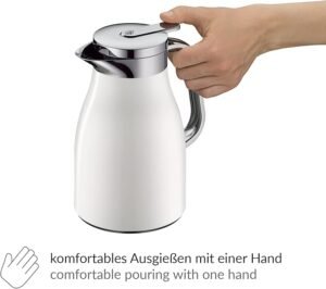 Alfi Skyline Termo - Opiniones, Cuerpo de Acero Inoxidable, Mango de Plástico, Inserto de Cristal. ¡Conserva tus bebidas calientes por horas con este elegante termo Alfi Skyline! Compra ahora y disfruta de la calidad y estilo que solo Alfi puede ofrecer.