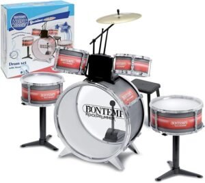 Opiniones Bontempi 514830 Batería de 6 elementos con taburete, + 3 años - Producto de calidad para niños músicos. ¡Descubre la diversión de la música con esta increíble batería! ¡Apto para niños mayores de 3 años!