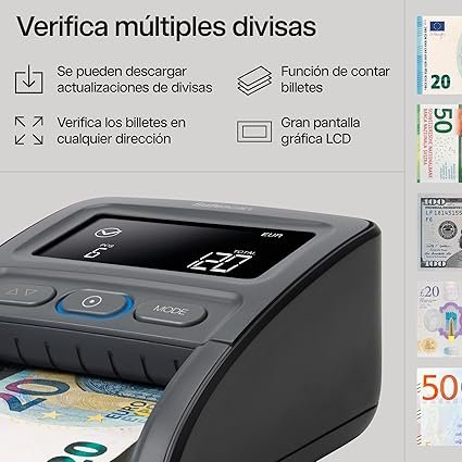Opiniones Safescan 155-S Detector de billetes falsos automático - Verificador de billetes falsos eficiente y rápido