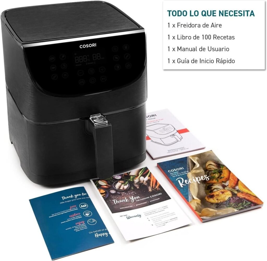 COSORI Freidora de Aire Duradera 5.5?L Air Fryer 1700W, Tecnología Rapid Air - Opiniones y Análisis. ¡Descubre por qué esta freidora de aire es la mejor del mercado!